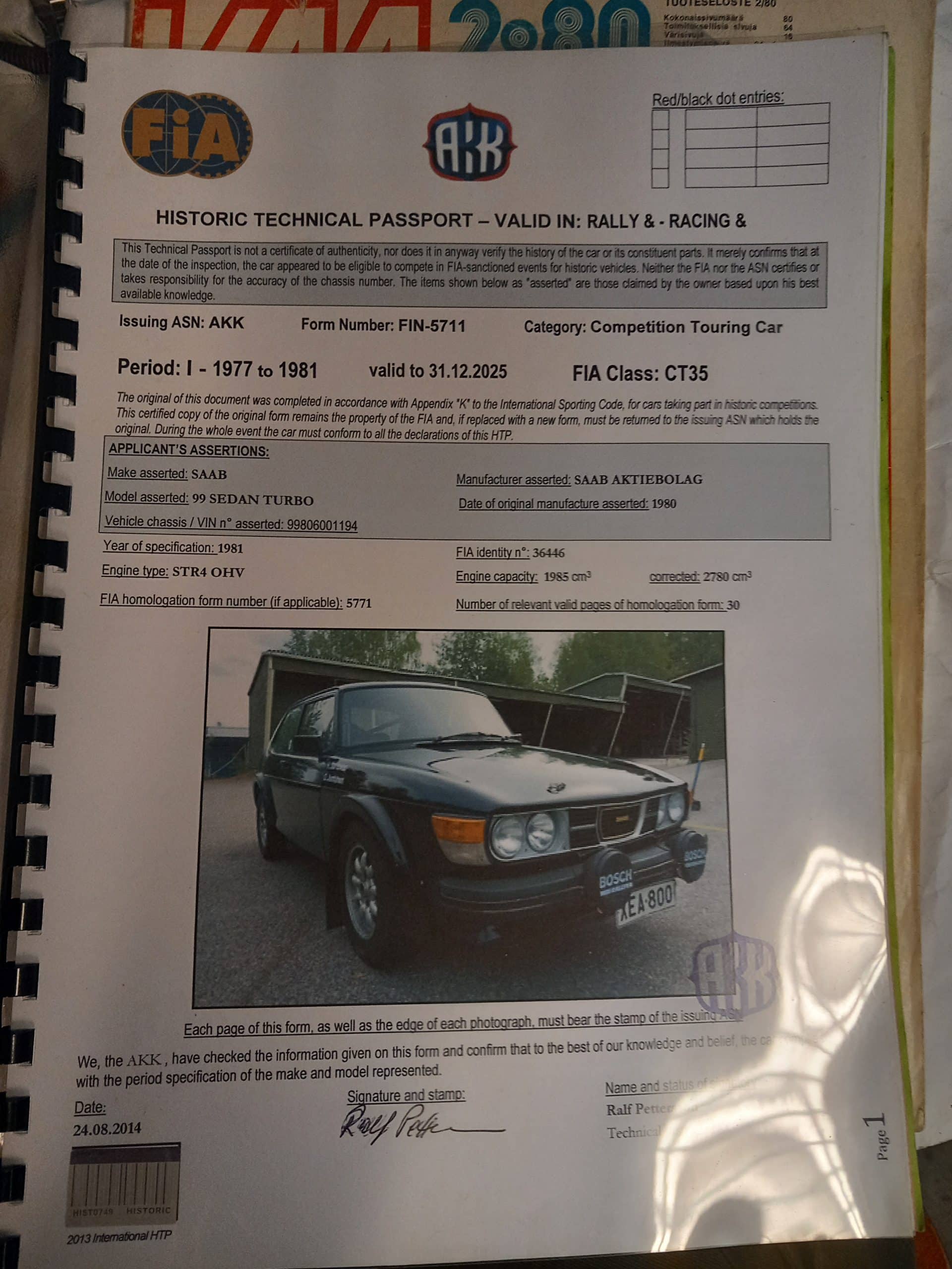 Saab 99 Turbo FIA Race Car